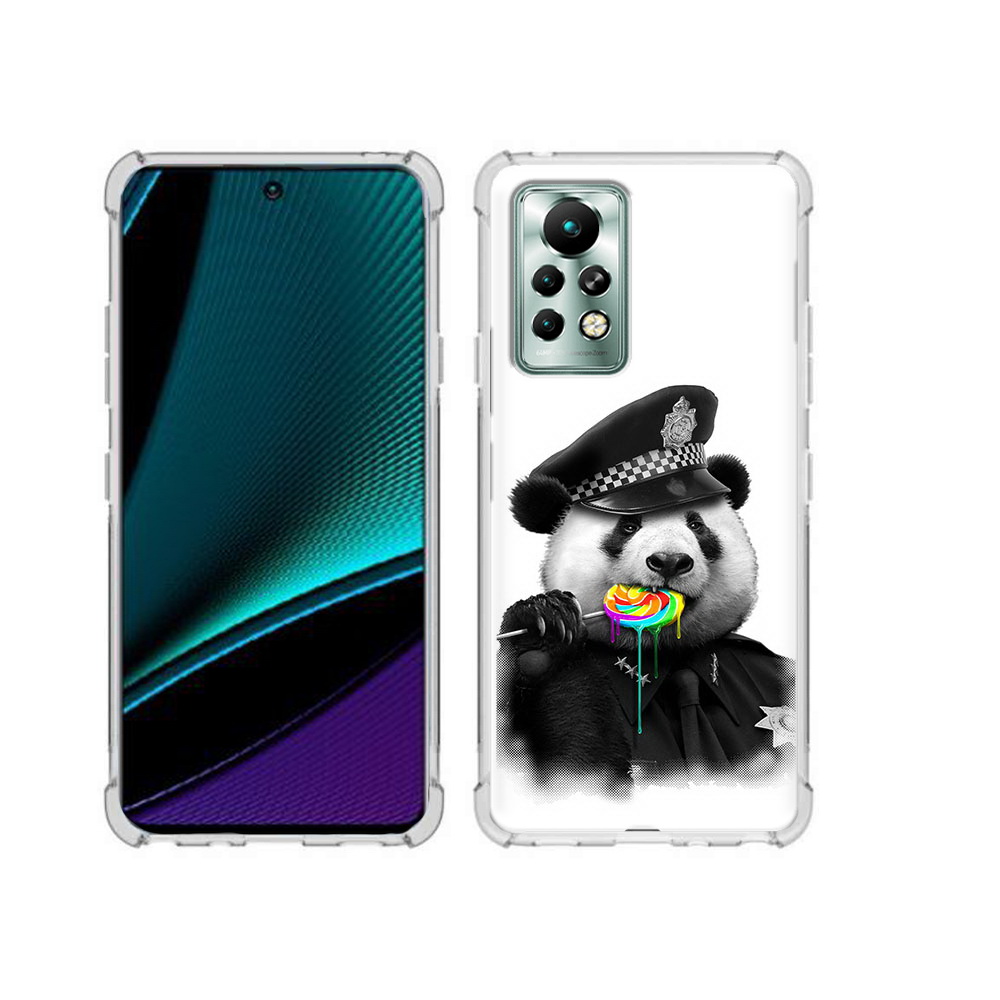 

Чехол MyPads Tocco для Infinix Note 11 Pro Панда полиция, Прозрачный, Tocco