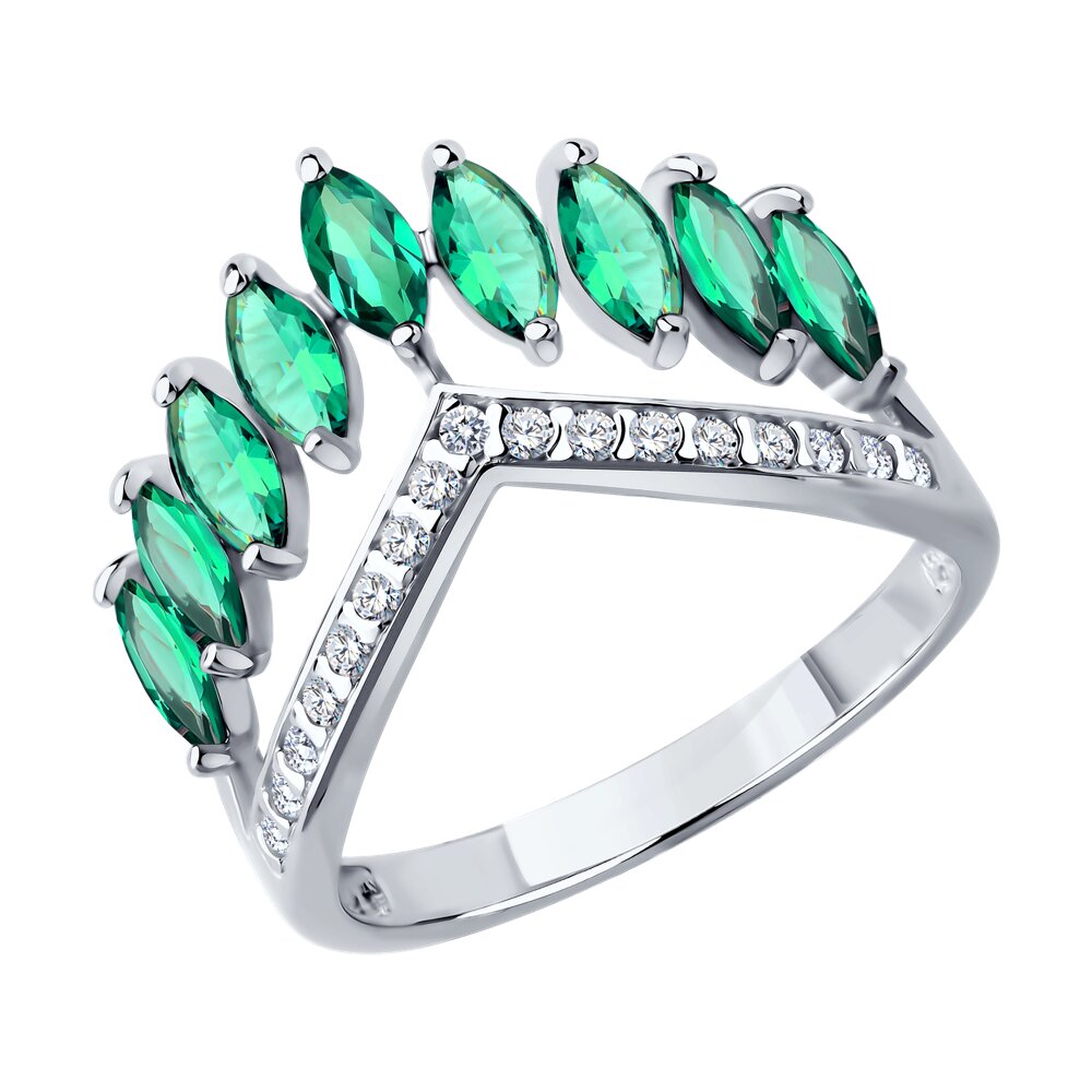 

Кольцо из серебра р. 18 Diamant 94-310-02199-2, ситалл искусственный\фианит, 94-310-02199-2