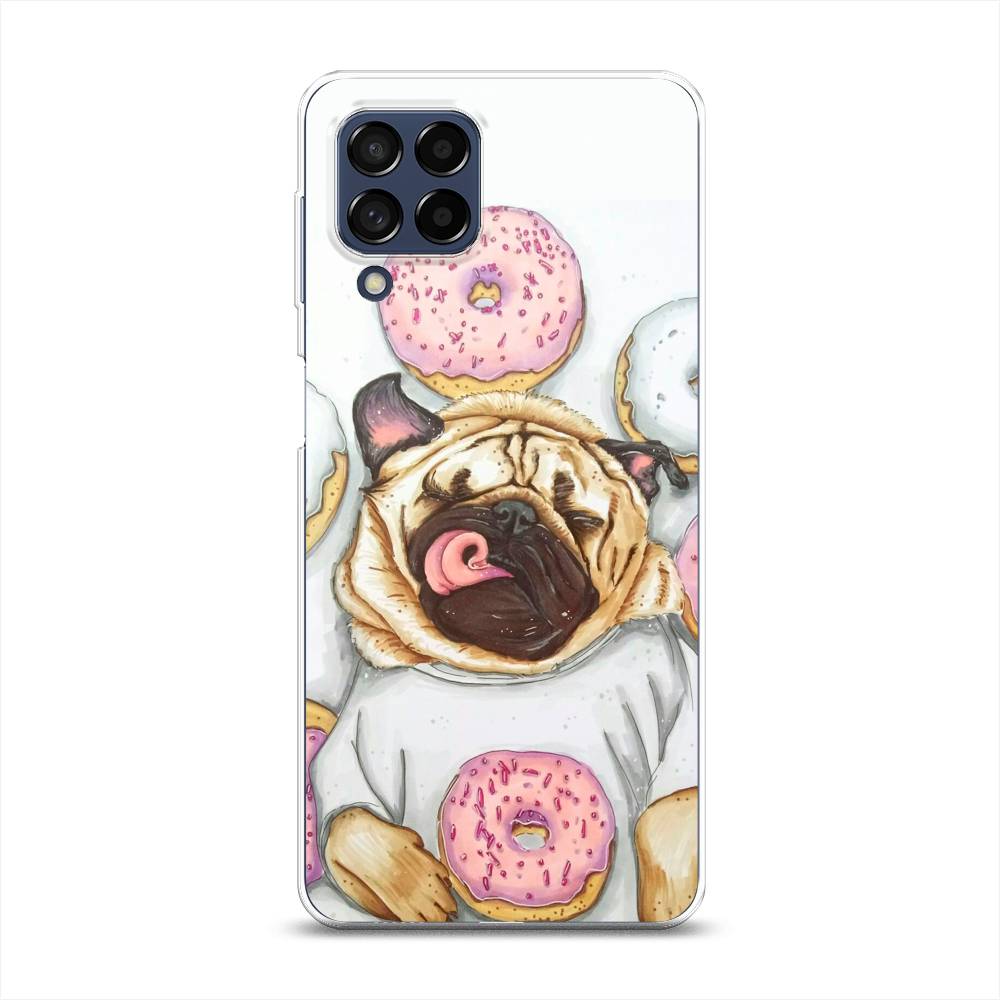 

Чехол на Samsung Galaxy M53 "Счастливый мопс", Розовый;бежевый;коричневый, 2105850-1