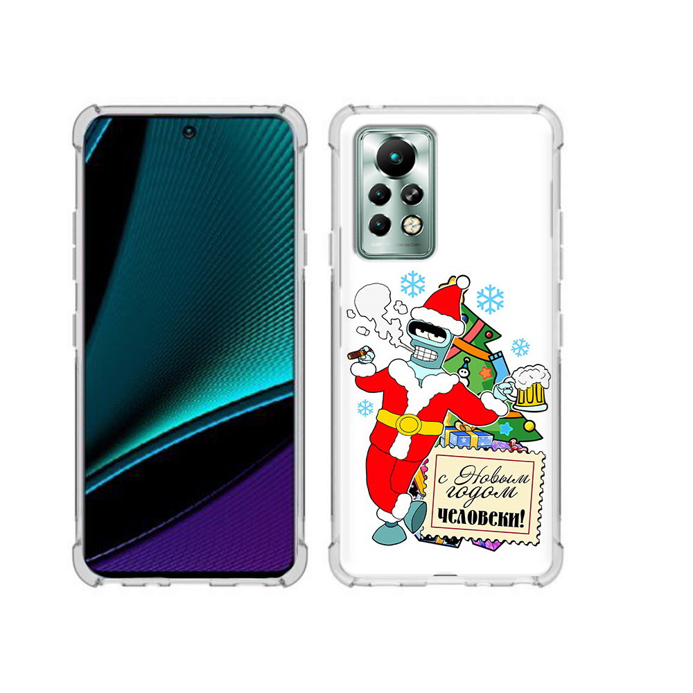 

Чехол MyPads Tocco для Infinix Note 11 Pro С новым годом человеки, Прозрачный, Tocco