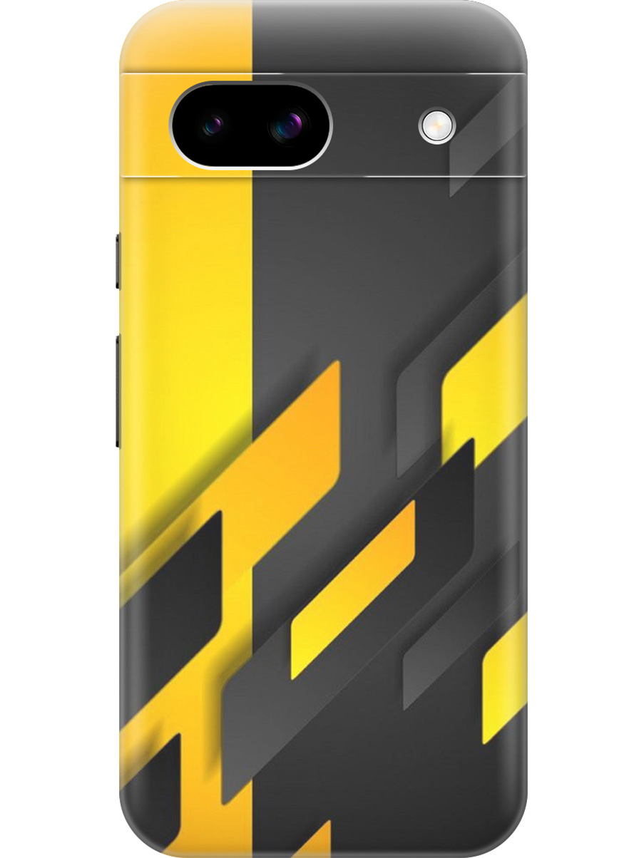 

Силиконовый чехол на Google Pixel 8a с принтом "Черно-желтая абстракция", Прозрачный;желтый;черный, 784809131