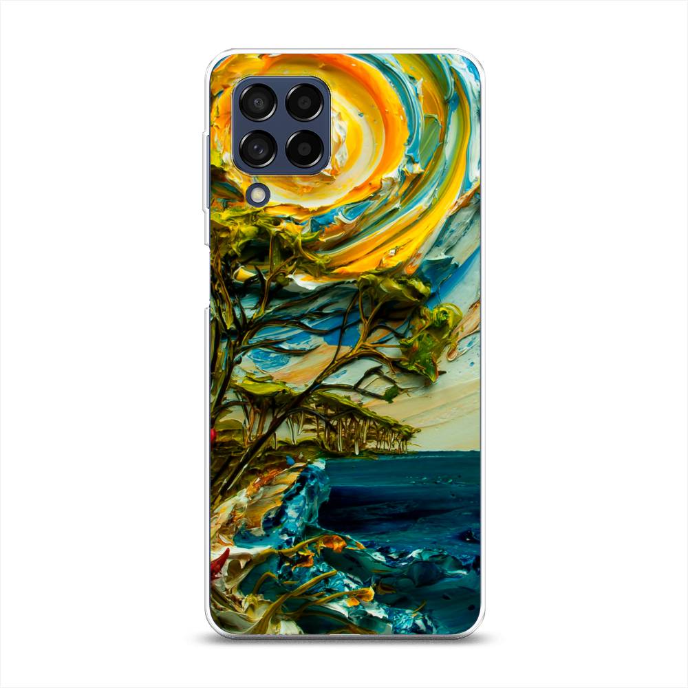 

Чехол на Samsung Galaxy M53 "Солнце живопись", Желтый;синий, 2105850-4