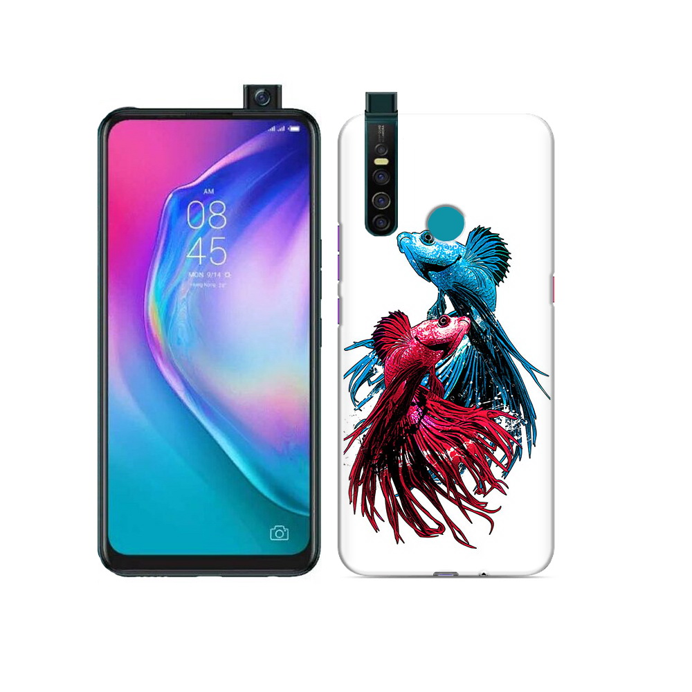 

Чехол MyPads Tocco для Tecno Camon 15 Pro рыбы петушки, Прозрачный, Tocco