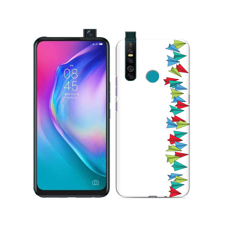 

Чехол MyPads Tocco для Tecno Camon 15 Pro самолетики из листочков, Прозрачный, Tocco