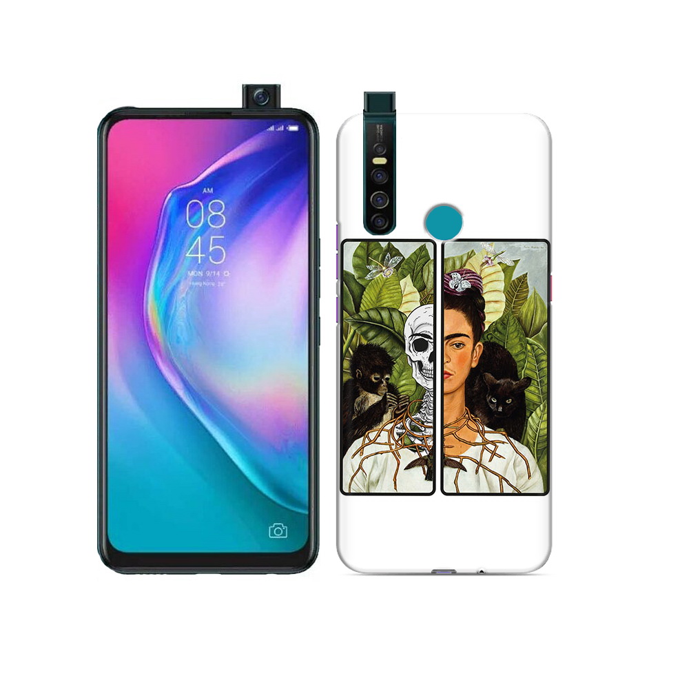 

Чехол MyPads Tocco для Tecno Camon 15 Pro сдвоенная картинка девушка скелет, Прозрачный, Tocco