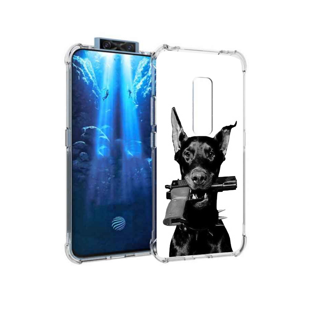 

Чехол MyPads Tocco для Vivo V17 Pro доберман с пистолетом (PT226965.387.331), Прозрачный, Tocco