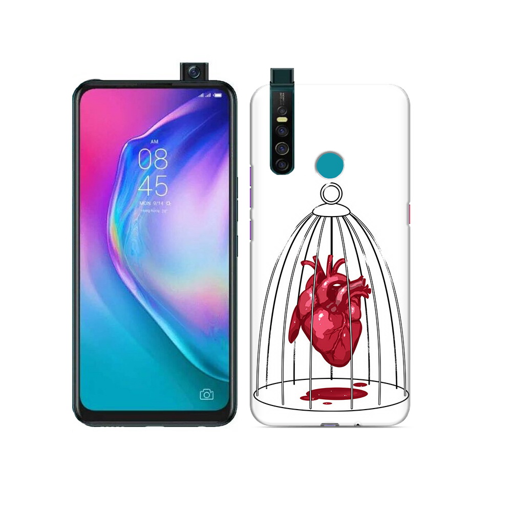 

Чехол MyPads Tocco для Tecno Camon 15 Pro сердце в клетке, Прозрачный, Tocco