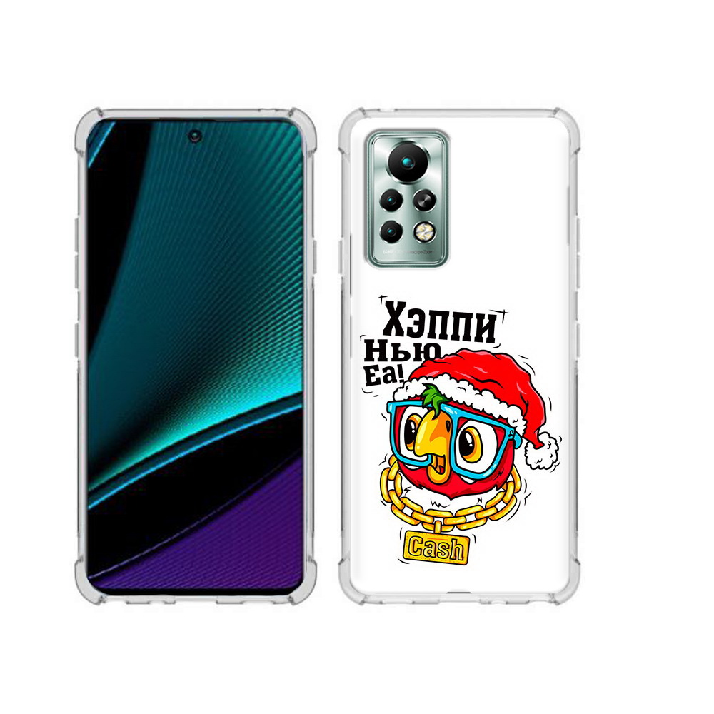 

Чехол MyPads Tocco для Infinix Note 11 Pro Хэппи нью еа, Прозрачный, Tocco