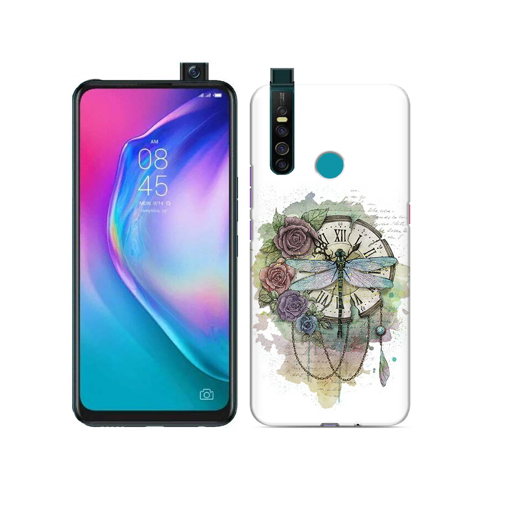 

Чехол MyPads Tocco для Tecno Camon 15 Pro старинные часы в цветах, Прозрачный, Tocco