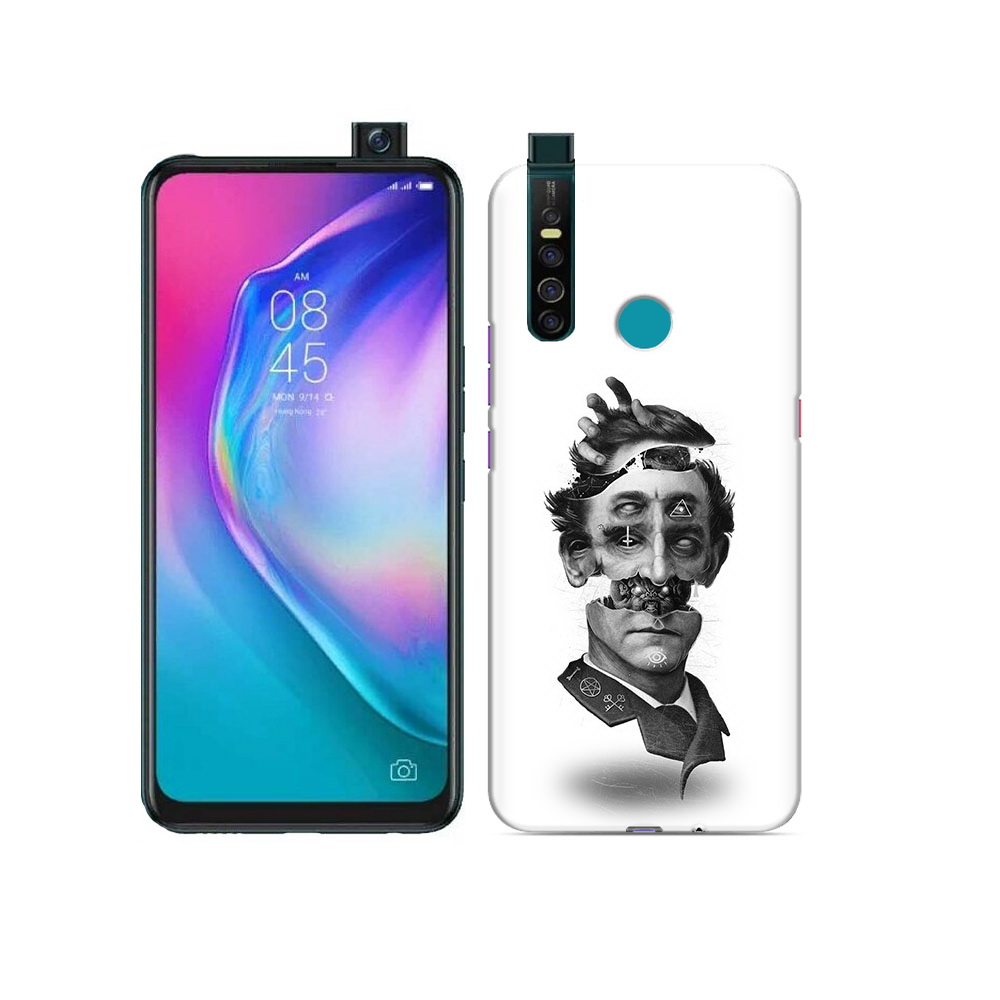 

Чехол MyPads Tocco для Tecno Camon 15 Pro страшное лицо абстракция, Прозрачный, Tocco