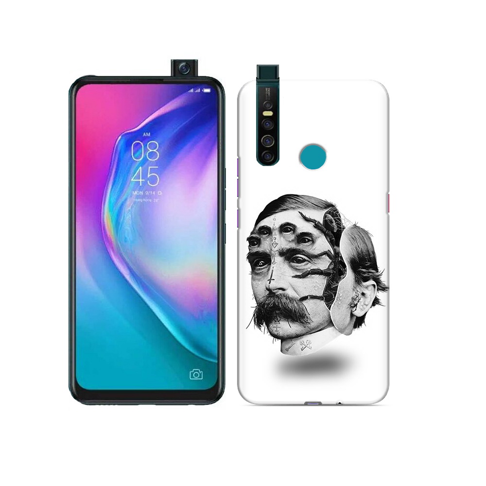 

Чехол MyPads Tocco для Tecno Camon 15 Pro страшное лицо мужчины, Прозрачный, Tocco