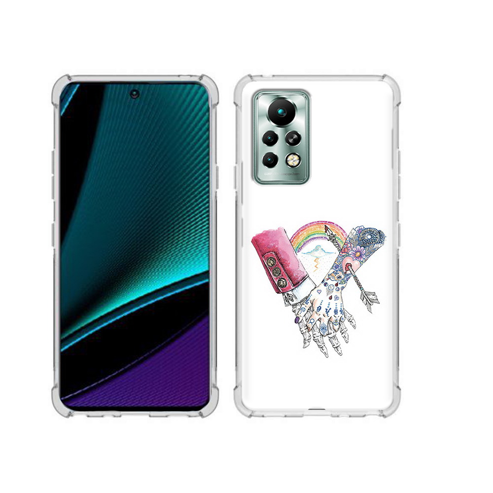 

Чехол MyPads Tocco для Infinix Note 11 Pro абстракция руки в татуировках, Прозрачный, Tocco