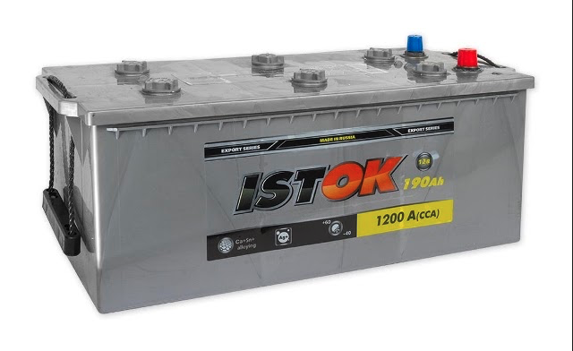 Аккумулятор ИСТОК 190 А/ч R+ 513x223x217 EN1 200 А с переходниками для кле мм ISTOK 6CT-19
