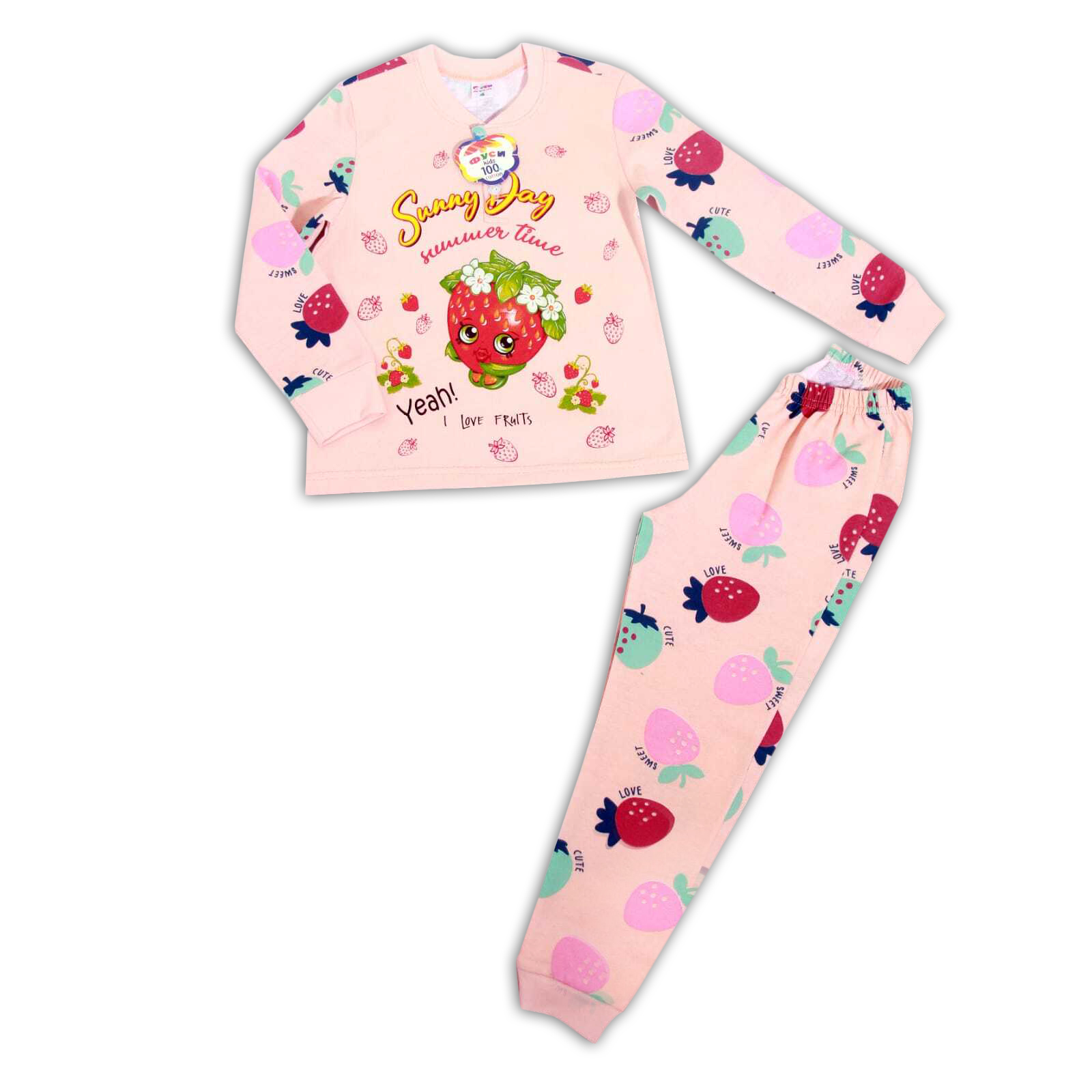 

Пижама детская Bobonchik Футер цв. бежевый р. 128, Футер