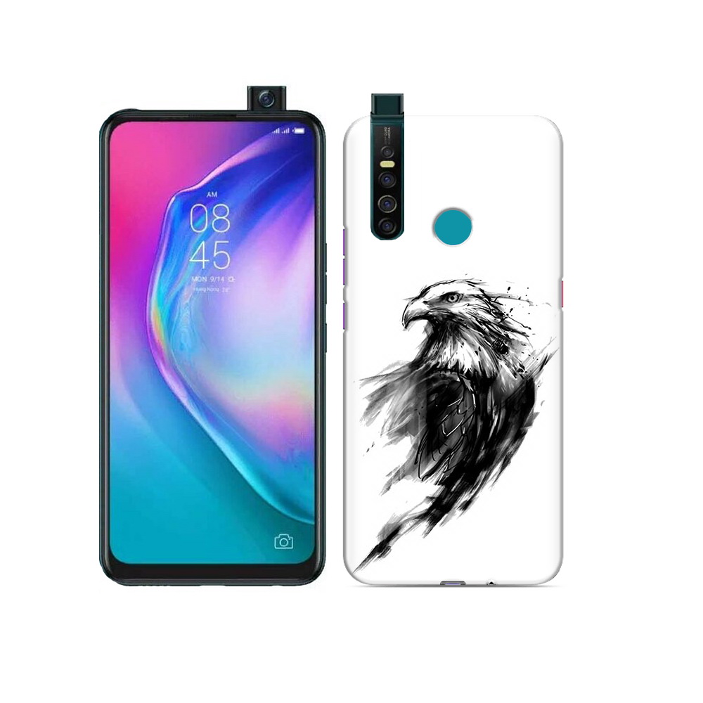 

Чехол MyPads Tocco для Tecno Camon 15 Pro чб птица, Прозрачный, Tocco