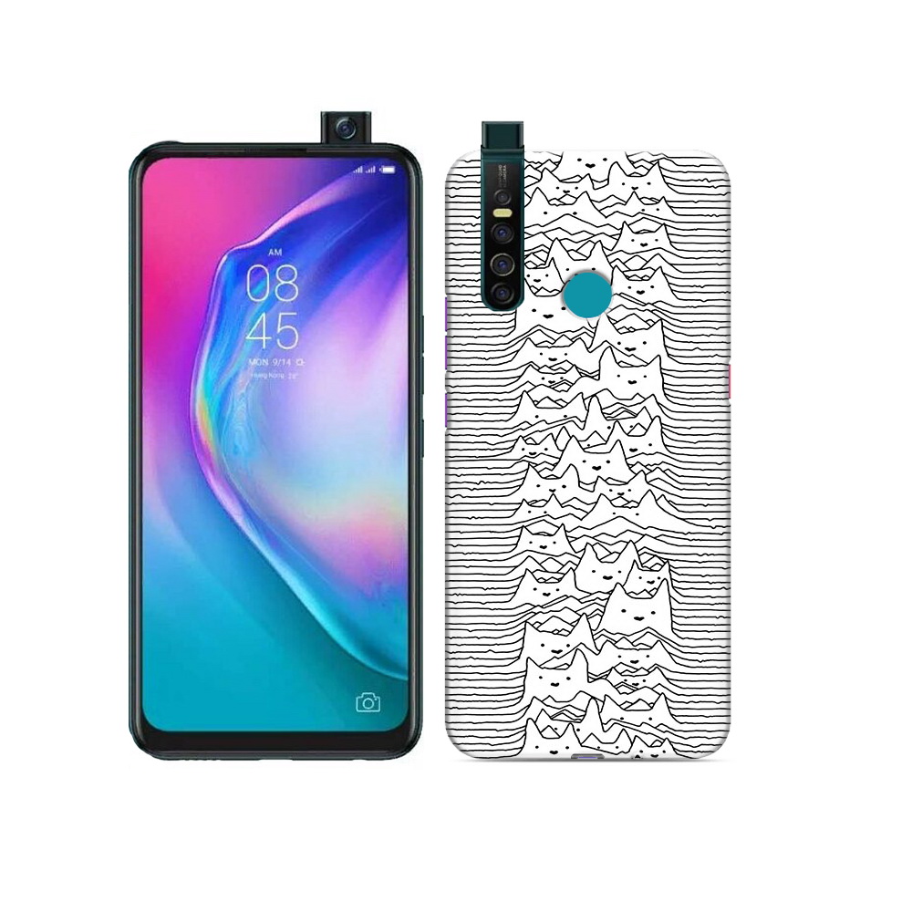 

Чехол MyPads Tocco для Tecno Camon 15 Pro черно белые коты 3D, Прозрачный, Tocco