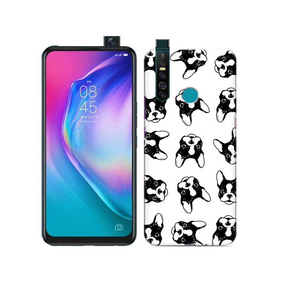 

Чехол MyPads Tocco для Tecno Camon 15 Pro черно белые собачки, Прозрачный, Tocco