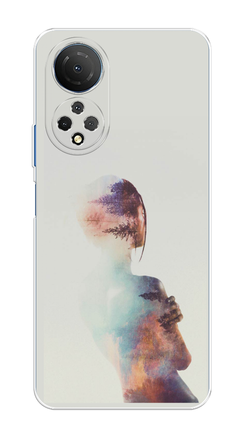 

Чехол на Honor X7 2022 "Девушка-лес", Розовый;голубой;серый, 6108850-1
