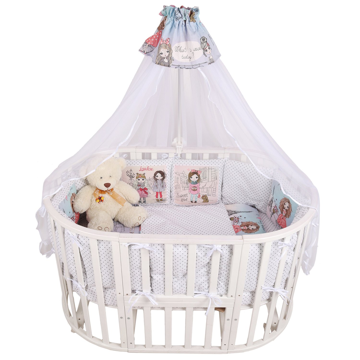 

Комплект Premium в кроватку 19 предметов AmaroBaby LITTLE CRYSTAL (поплин,розовый)