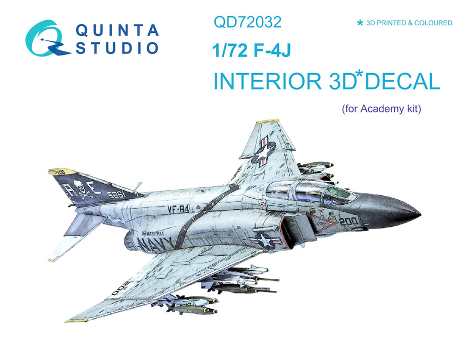 

QD72032 3D Декаль интерьера кабины F-4J для модели Academy, Цветной