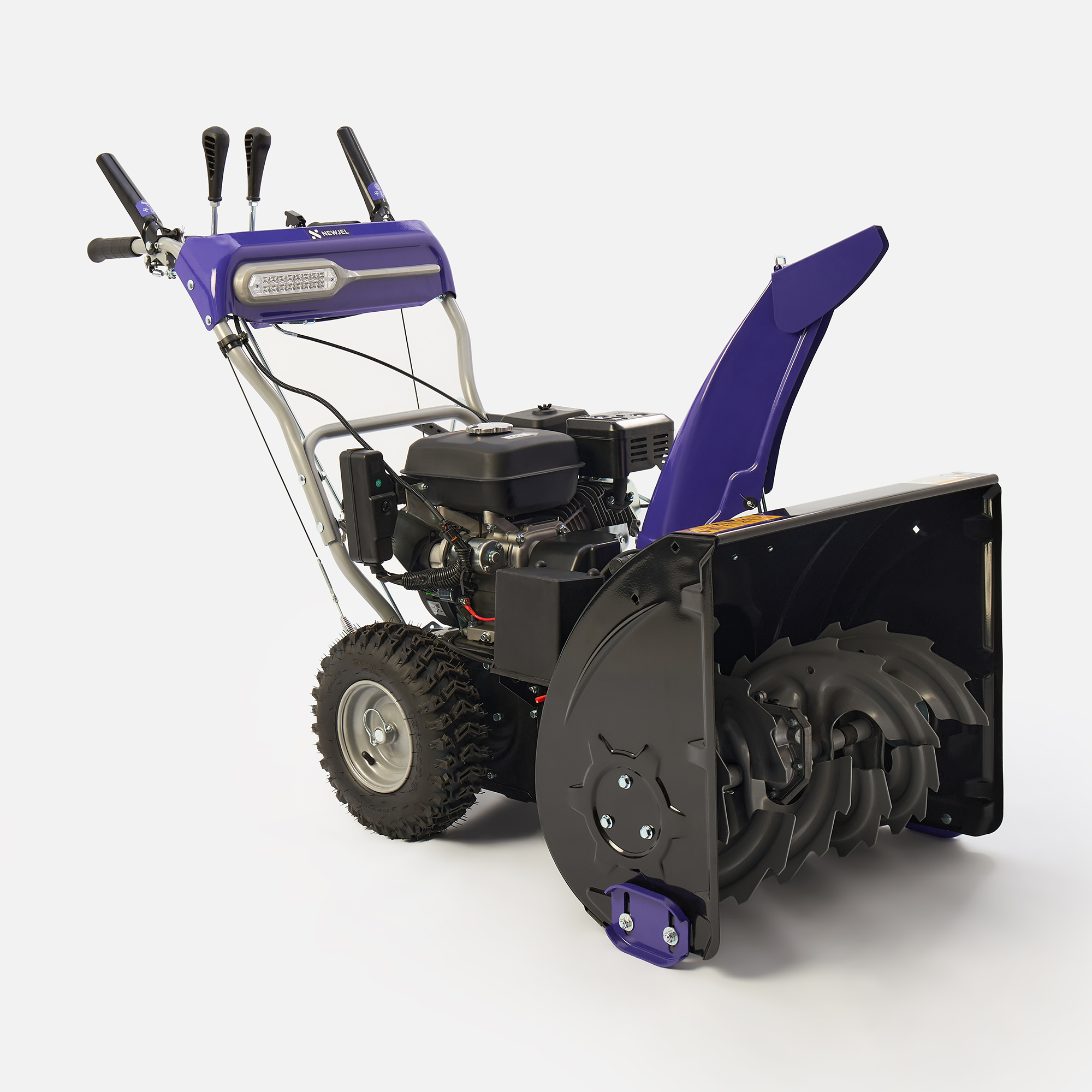 

Снегоуборщик бензиновый NEWJEL NJ40209 с аккумуляторным запуском, 5,7 л.с., Черный;фиолетовый, NJ