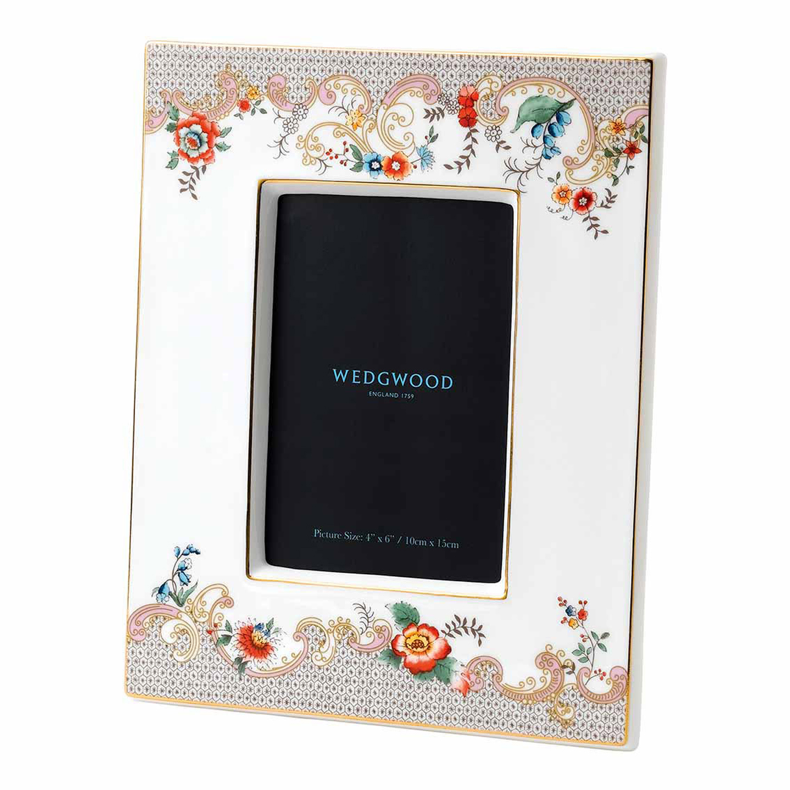 

Рамка для фото Wedgwood Wonderlust Rococo бело-золотая 10x15 см