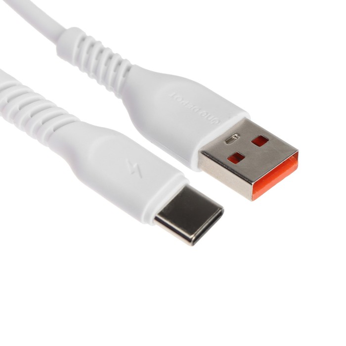 Кабель ONE DEPOT S08WT Type-C - USB 2.4 А, 1 м, белый