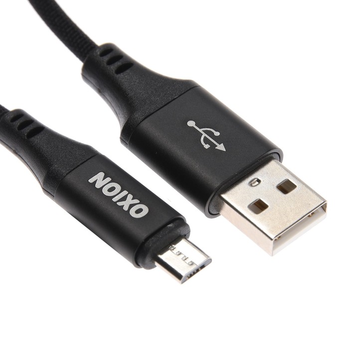 Кабель OXION OX-DCC333BK USB - Micro USB 1 м, быстрая зарядка, черный