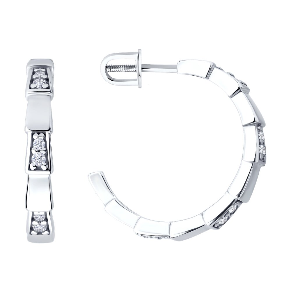 

Серьги конго из серебра Diamant 94-122-02267-1, фианит, 94-122-02267-1