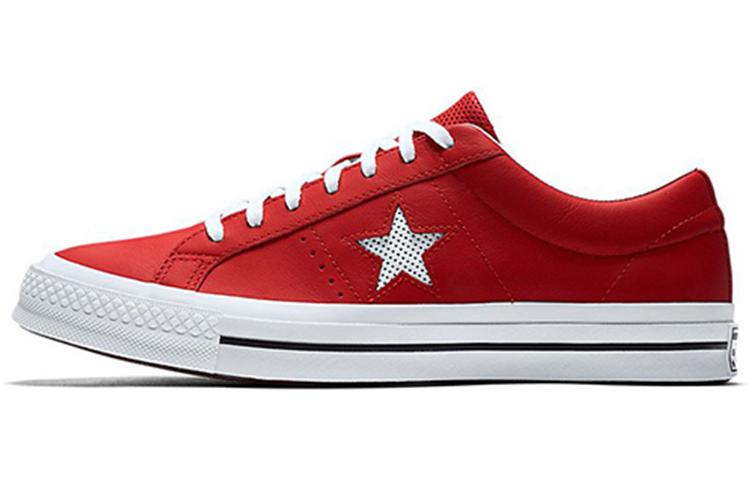 

Кеды унисекс Converse One Star Perforated Leather Low Top красные 41 EU, Красный, One Star Perforated Leather Low Top