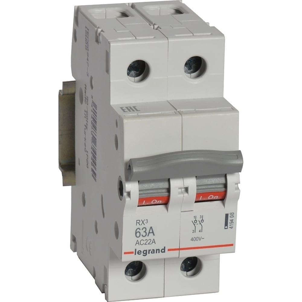 

Выключатель-разъединитель Legrand RX3 63А 2П 419408