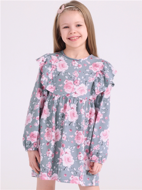 

Платье детское Апрель 734дев001нД2Р, розы на сером, 134, Серый, п734001н100Р1