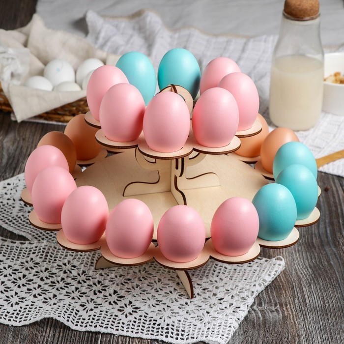 фото Доляна подставка для яиц пасхальная, 2-х ярусная, 24 ячейки, 30?30?20 см