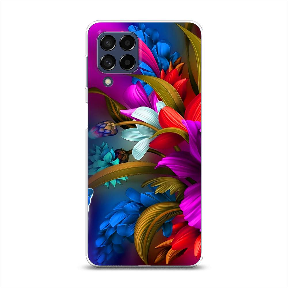 

Чехол на Samsung Galaxy M53 "Фантастические цветы", Фиолетовый;красный;синий, 2105850-2