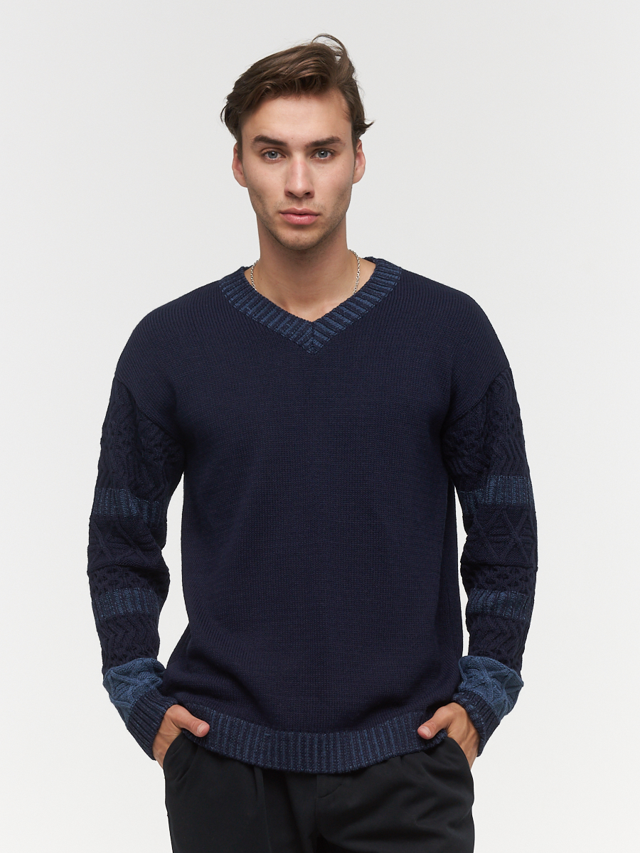 Пуловер мужской BY212-15025 BE YOU синий 44 RU