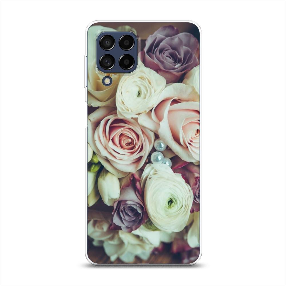 

Чехол на Samsung Galaxy M53 "Свадебный букет", Белый;фиолетовый, 2105850-2