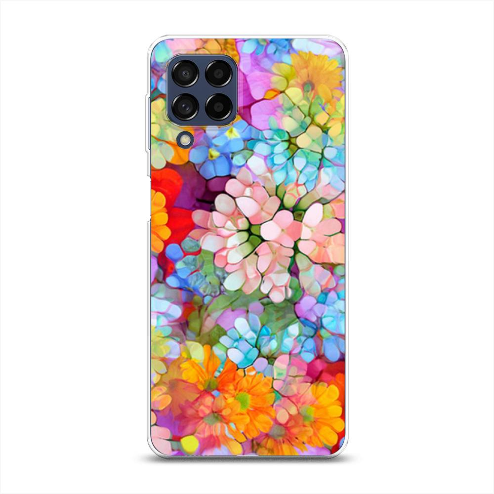 

Чехол на Samsung Galaxy M53 "Цветы витраж", Оранжевый;розовый;голубой, 2105850-3