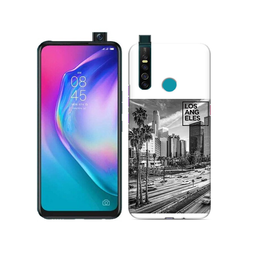 

Чехол MyPads Tocco для Tecno Camon 15 Pro черно белый лос анджелес, Прозрачный, Tocco