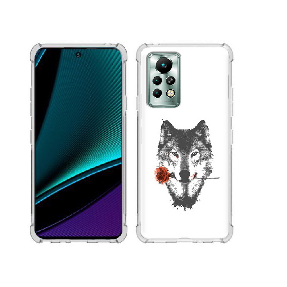 

Чехол MyPads Tocco для Infinix Note 11 Pro волк с розой, Прозрачный, Tocco