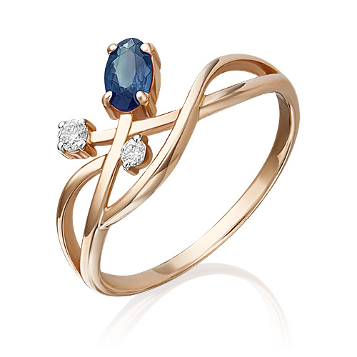 

Кольцо из золота р. 17 PLATINA jewelry 01-0686-00-105-1110-30, сапфир\бриллиант, 01-0686-00-105-1110-30
