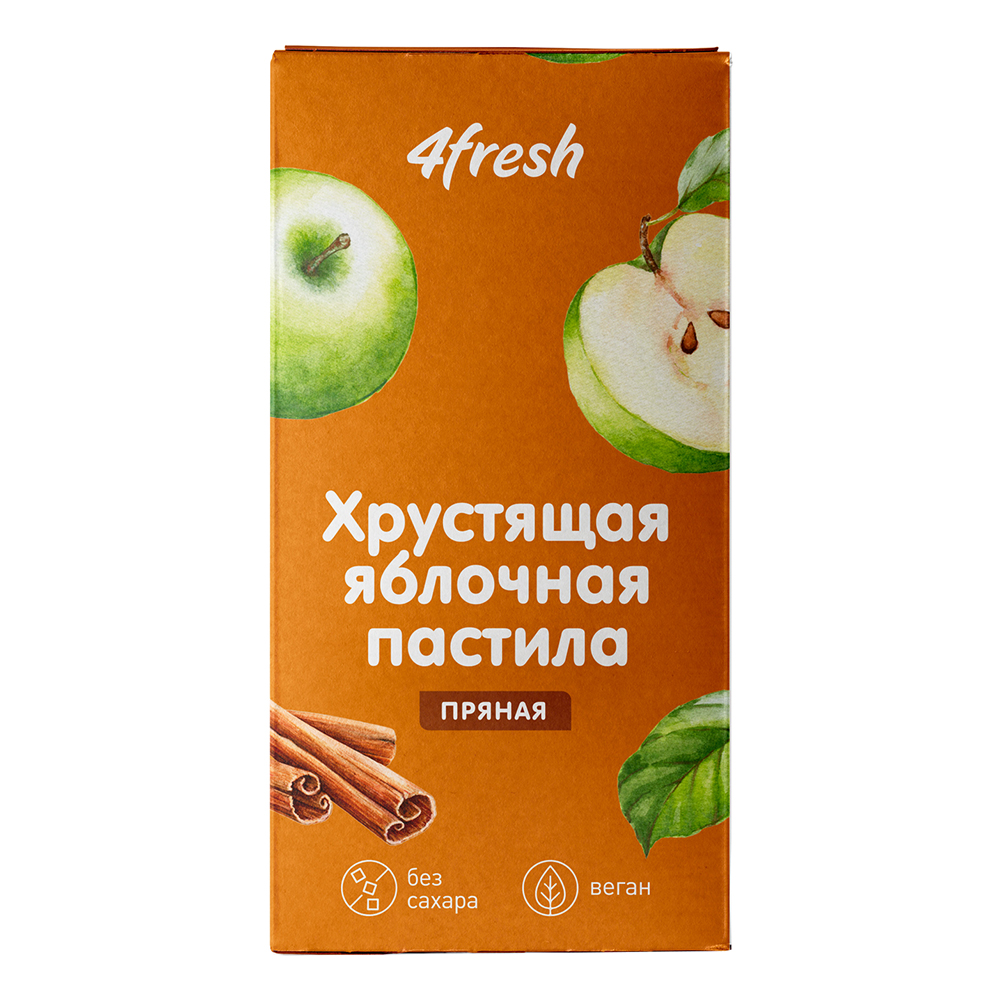 

Пастила 4fresh яблочная "Пряная", хрустящая 100г