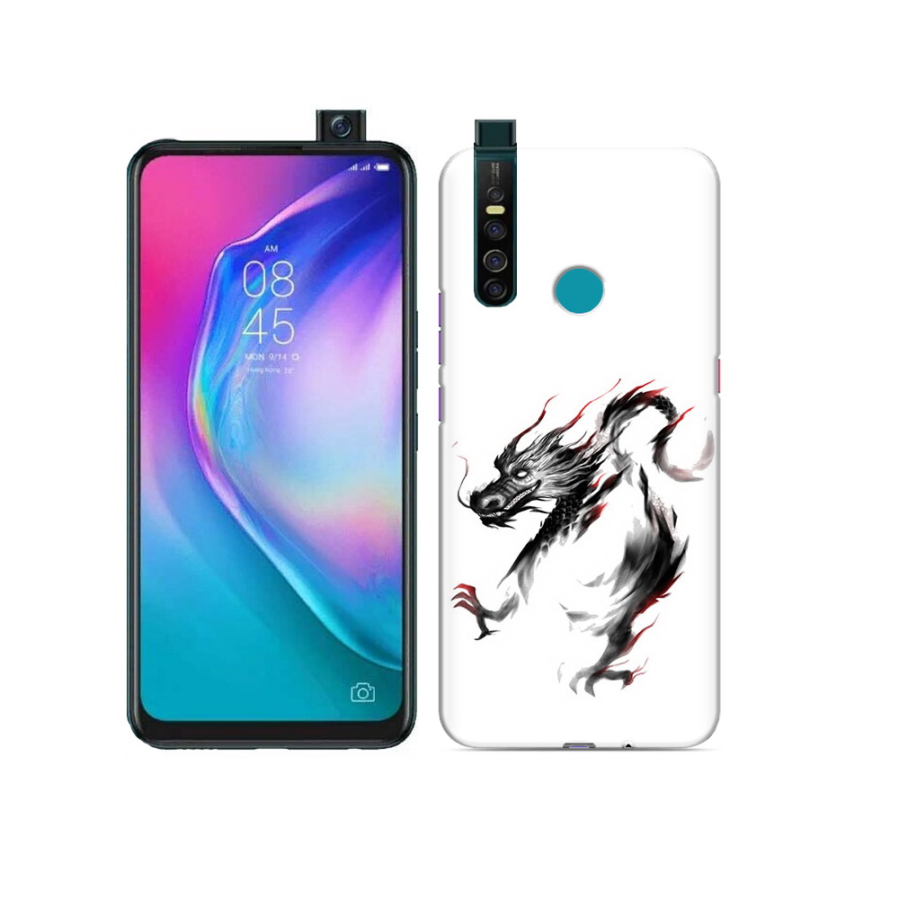 

Чехол MyPads Tocco для Tecno Camon 15 Pro черный дракон, Прозрачный, Tocco
