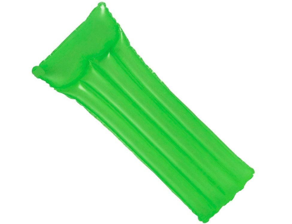 Пляжный надувной матрас Intex Неон зеленый, 183х76 см матрас надувной intex 59717 neon frost air mat 183х76 см зеленый