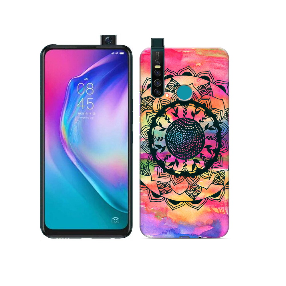 

Чехол MyPads Tocco для Tecno Camon 15 Pro яркая абстракция круглый цветок, Прозрачный, Tocco