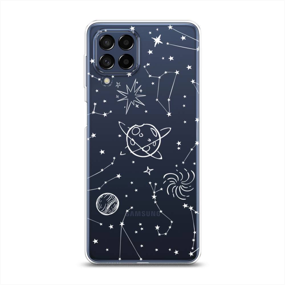 

Чехол на Samsung Galaxy M53 "Планеты в космосе", Белый, 2105850-2