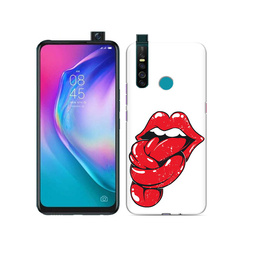 

Чехол MyPads Tocco для Tecno Camon 15 Pro яркие губы с языком, Прозрачный, Tocco