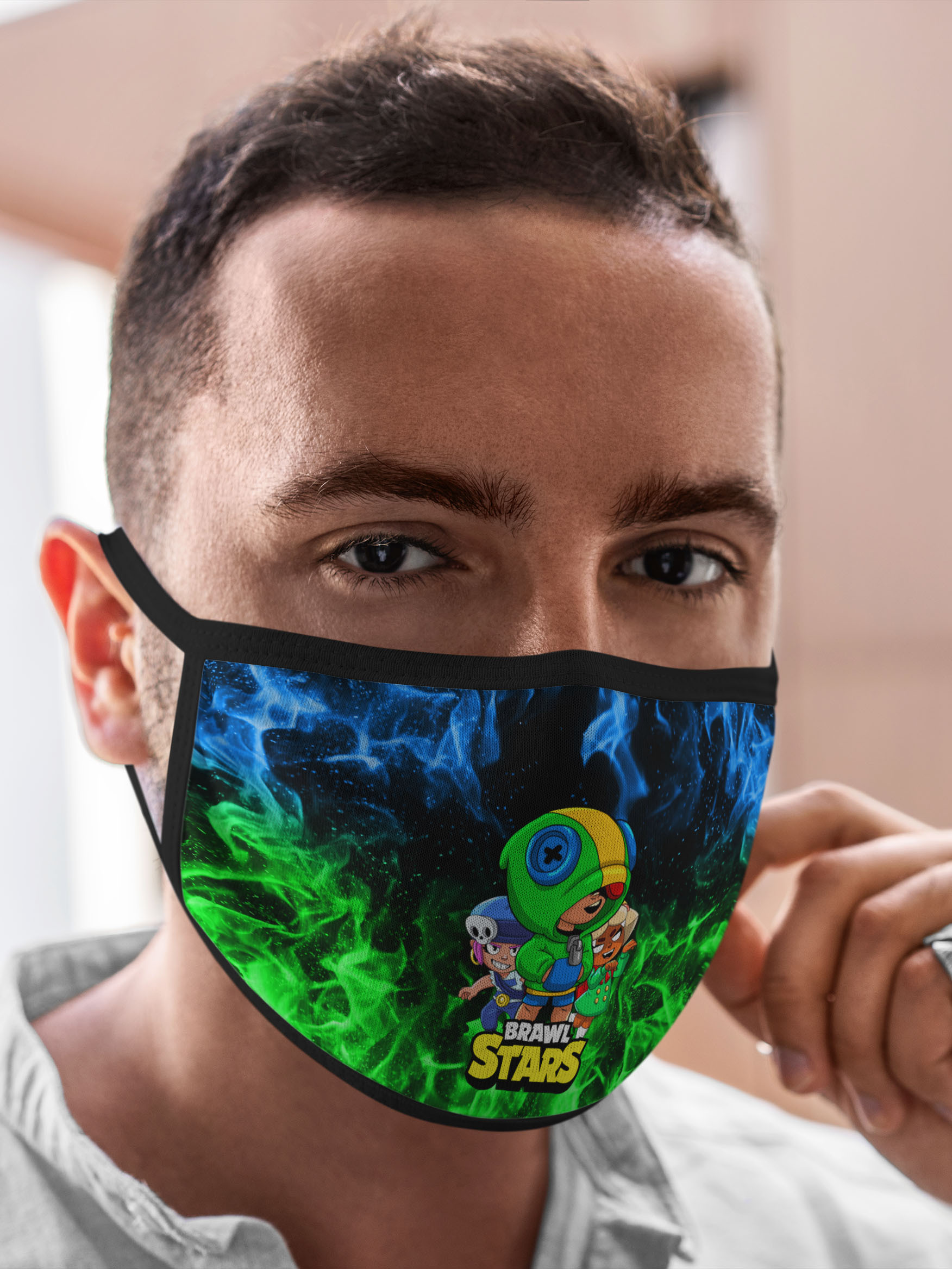 

Многоразовая маска унисекс Burnettie Brawl Stars Leon, Разноцветный, Brawl Stars Leon