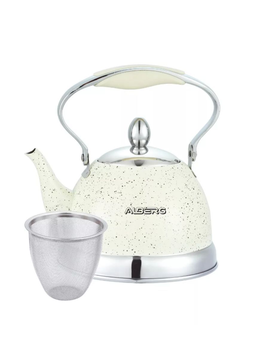 Заварочный чайник ALBERG AL-3034 для плиты с ситечком, 1 л