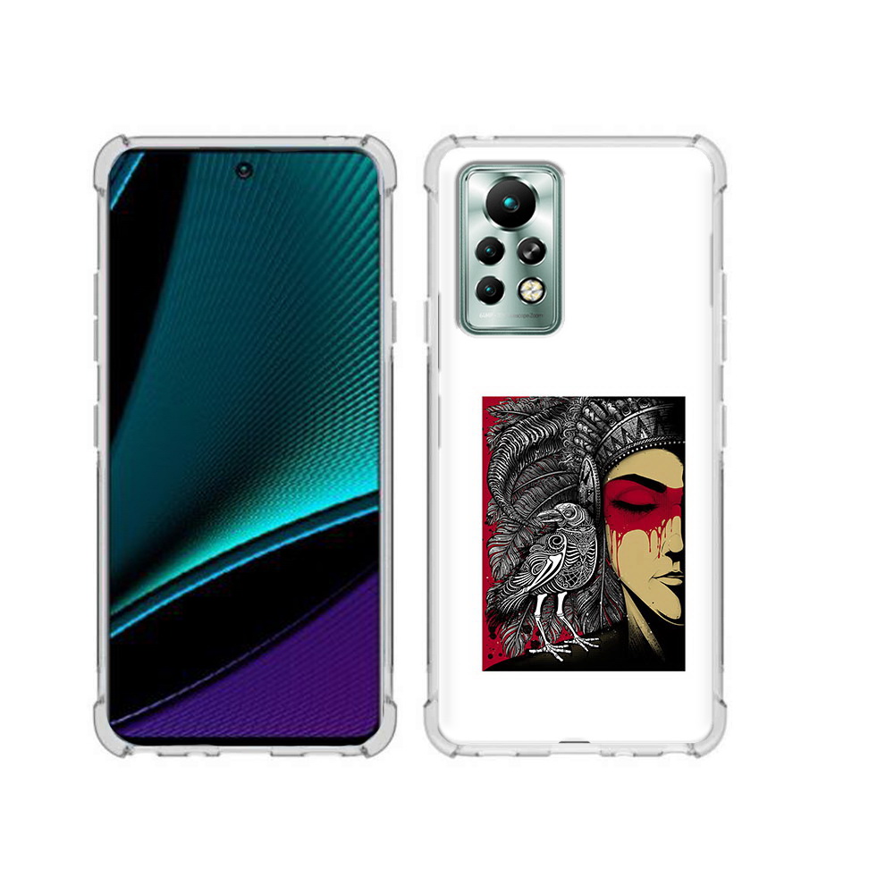 

Чехол MyPads Tocco для Infinix Note 11 Pro девушка с вороном в абстракции, Прозрачный, Tocco