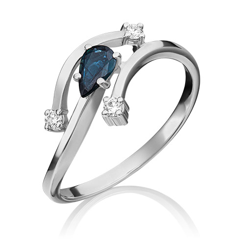 

Кольцо из золота р. 16 PLATINA jewelry 01-0768-00-105-1120-30, сапфир\бриллиант, 01-0768-00-105-1120-30